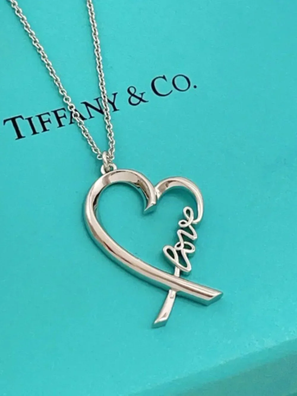 Tiffany & Co. Silver Heart Letter Necklace